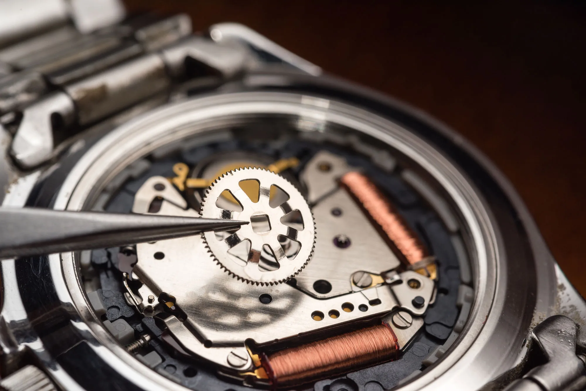 Watchmaker's bench with precision instruments ready for mechanical watch servicing